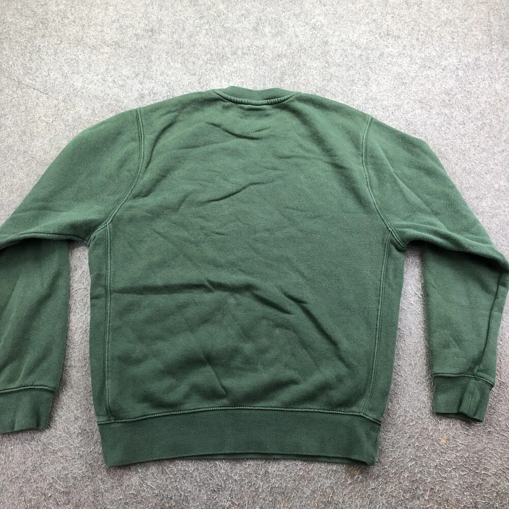 Nike Sweatshirt Mens Small Green Fleece Pullover Crewneck Small Swoosh Logo